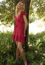 Load image into Gallery viewer, Eyelet Ruffle Sleeve V Neck High Low Mini Dress | 2 Colors Available