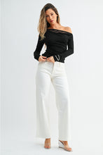 Load image into Gallery viewer, Just Black Denim Mid Rise Slim Wide Leg | Off White