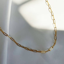 Load image into Gallery viewer, Allie Paperclip Layering Chain Choker Gold Filled Necklace