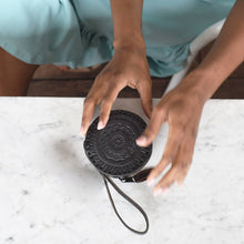 Load image into Gallery viewer, Embossed Leather Circle Wristlet | 2 Colors Available