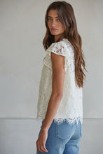 Load image into Gallery viewer, Coastal Lace Flutter Top