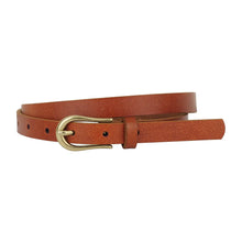 Load image into Gallery viewer, Everyday Skinny Brass Buckle Leather Belt | 3 Colors Available