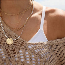 Load image into Gallery viewer, Allie Paperclip Layering Chain Choker Gold Filled Necklace