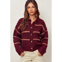 Load image into Gallery viewer, Clara Cardigan | Sangria/Taupe