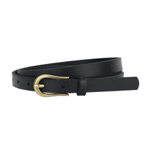 Load image into Gallery viewer, Everyday Skinny Brass Buckle Leather Belt | 3 Colors Available