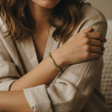 Load image into Gallery viewer, Aventurine Cube Bracelet | Olive Jade