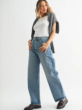 Load image into Gallery viewer, Just Black Denim High Rise Clean Barrel Jean | Medium Wash