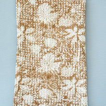 Load image into Gallery viewer, Caramel Block Print Waffle Tea Towel