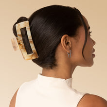 Load image into Gallery viewer, Recycled Plastic Jumbo Open Shape Claw Clip | Chocolate Marble