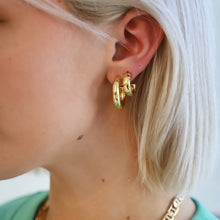 Load image into Gallery viewer, *Back In Stock!* Meredith Cz Star Thick Hoop | Gold