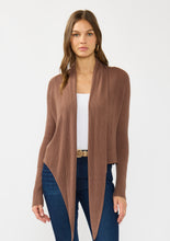 Load image into Gallery viewer, Waffle Knit Long Sleeve Tie Front Cardigan | Clove