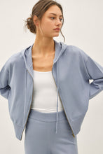 Load image into Gallery viewer, Ultra Comfy Ribbed Knit Hoodie Jacket | Blue
