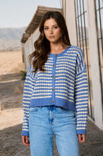 Load image into Gallery viewer, Linden Crochet Knit Cardigan | Dusty Blue