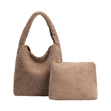 Load image into Gallery viewer, Melie Bianco Johanna Suede Vegan Shoulder Bag | Clay