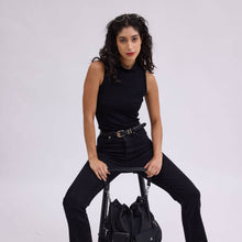 Load image into Gallery viewer, Leather Belt with Metal Strap Holders | 2 Colors Available