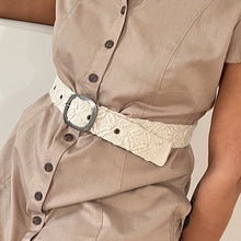 Load image into Gallery viewer, Jenny Krauss Belt | Wandering Clouds Embroidered Wool Belt