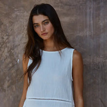 Load image into Gallery viewer, Lark Cotton Sleeveless Top | White