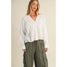 Load image into Gallery viewer, Beachcomber Lace Trim Button Down