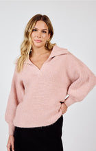 Load image into Gallery viewer, Dolly Open Collar Sweater | Rose Pink
