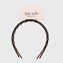 Load image into Gallery viewer, Zig Zag Headband 2pc | Black & Tort