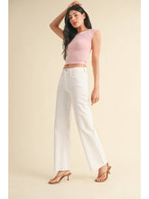 Load image into Gallery viewer, Just Black Denim Slim Palazzo Scissor Cut Jean | White