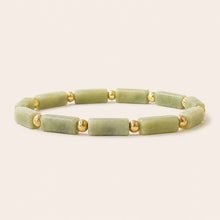 Load image into Gallery viewer, Aventurine Cube Bracelet | Olive Jade