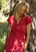 Load image into Gallery viewer, Eyelet Ruffle Sleeve V Neck High Low Mini Dress | 2 Colors Available