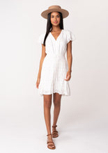 Load image into Gallery viewer, Eyelet Ruffle Sleeve V Neck High Low Mini Dress | 2 Colors Available
