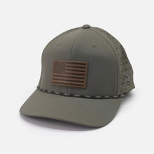 Load image into Gallery viewer, Range Leather Co. American Flag Sports Performance Hat | Sage