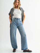 Load image into Gallery viewer, Just Black Denim High Rise Clean Barrel Jean | Medium Wash