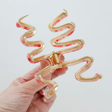 Load image into Gallery viewer, Willow Rosé Squiggle Metal Claw Clip | Large