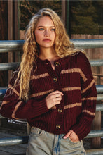 Load image into Gallery viewer, Clara Cardigan | Sangria/Taupe