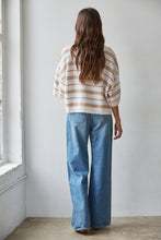 Load image into Gallery viewer, Knit Striped Short Sleeve Crew Neck Pullover Top