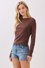 Load image into Gallery viewer, Hearthside Boat Neck Top | Chocolate