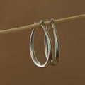 Large Teardrop Hoop Earrings | Silver