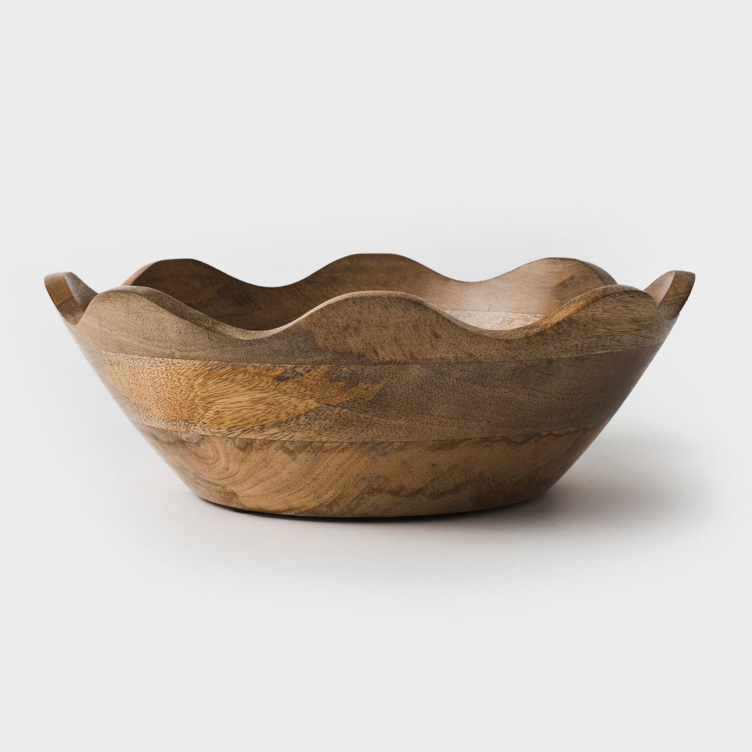Scalloped Wooden Bowls | 2 Sizes Available