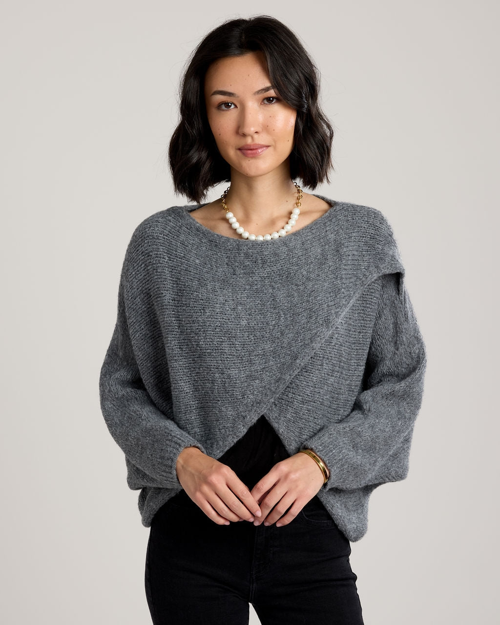 Alessandra Knit Wrap | Dark Grey