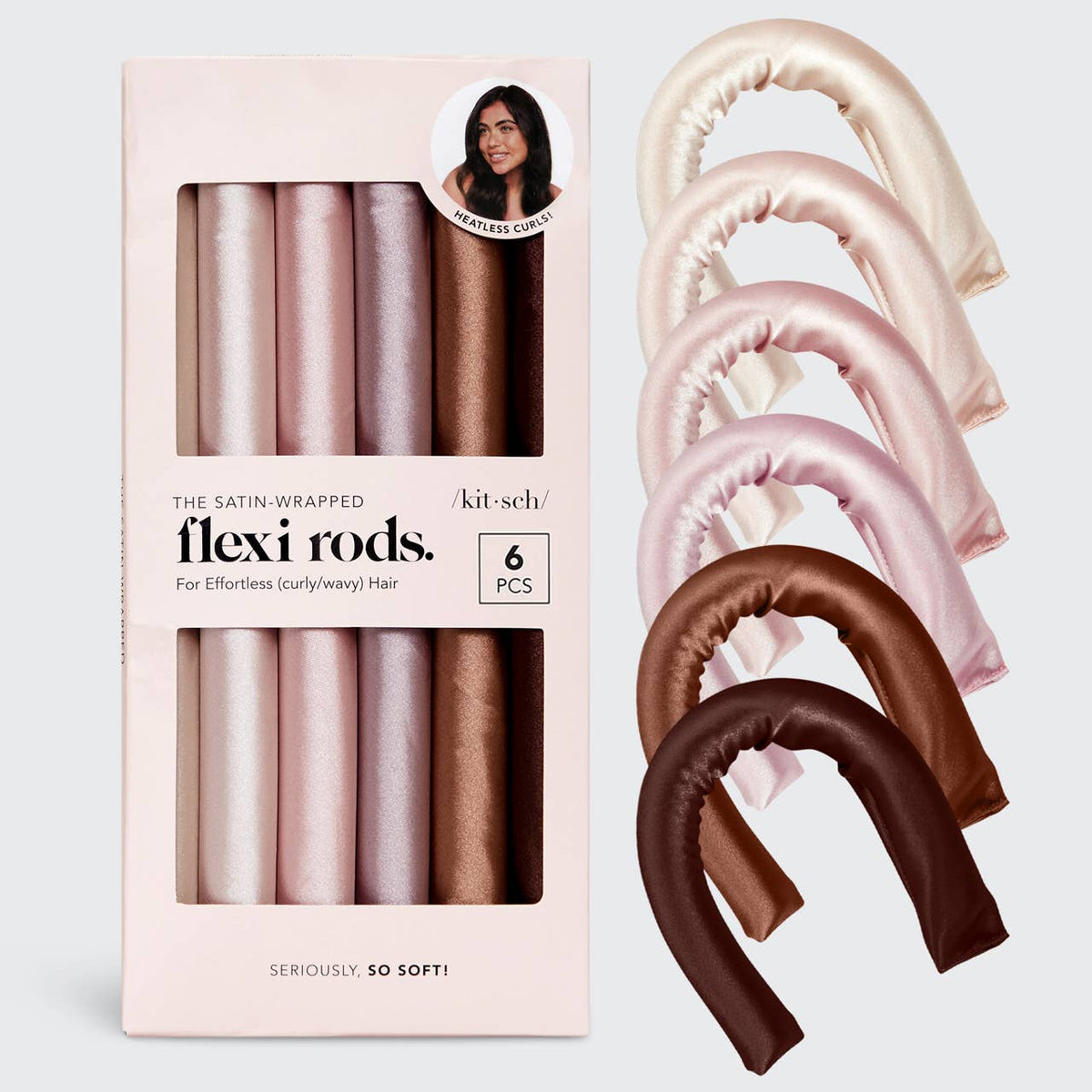 Satin Wrapped Flexi Rods 6pc Set | Rosewood