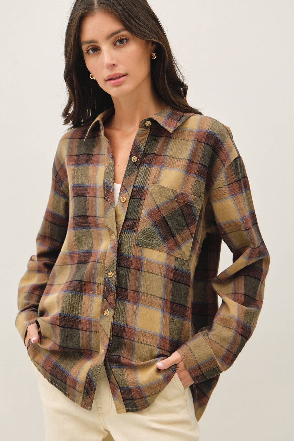 Sunset Plaid Flannel Shirt