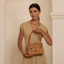 Load image into Gallery viewer, Ata Vine Rattan Box Handbag with Diamond Pattern
