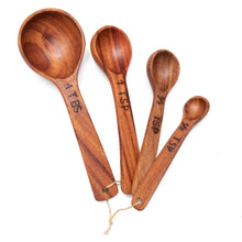 Load image into Gallery viewer, Upavim Crafts Hand Carved Wood Measuring Spoon Set
