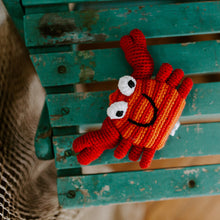 Load image into Gallery viewer, Organic Cotton Crochet Red Crab Baby Rattle
