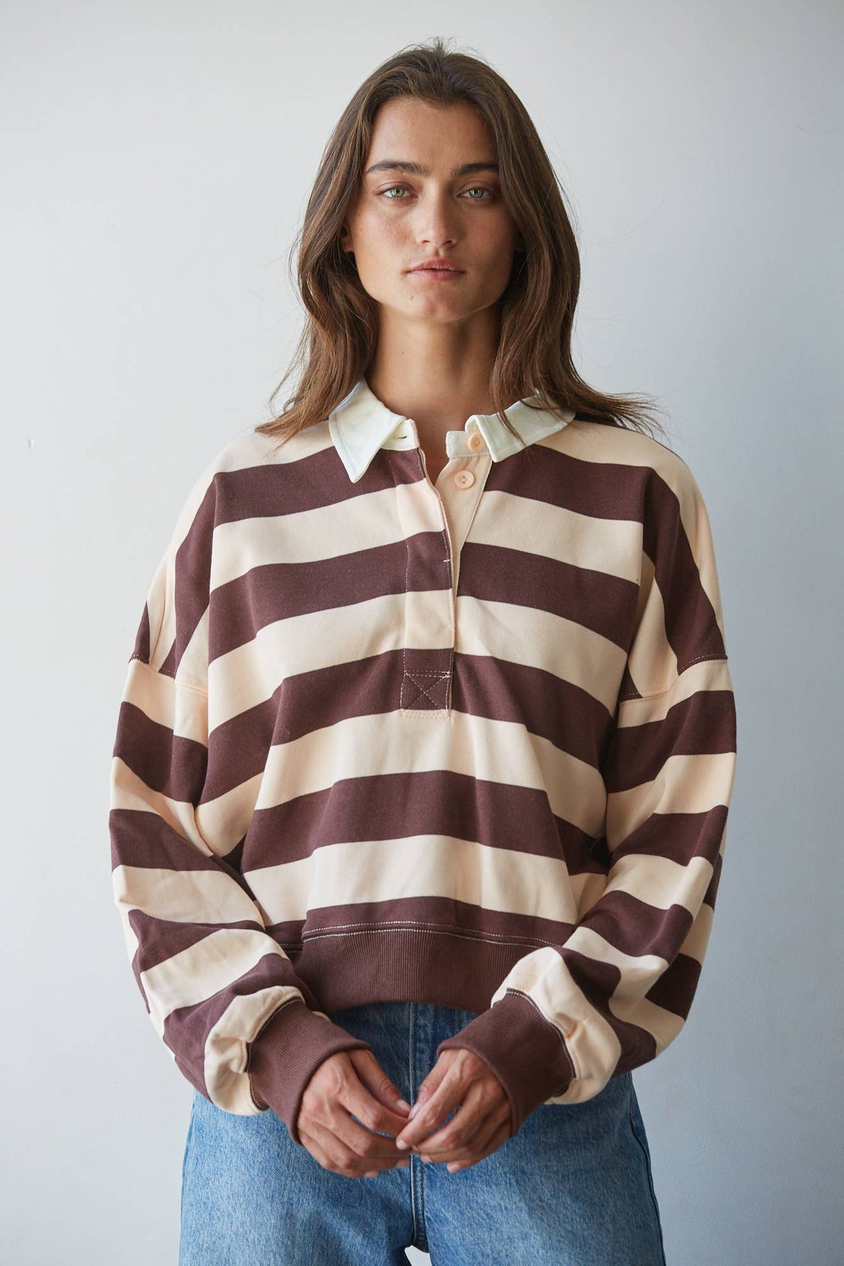 Westport Stripe Pullover | Chocolate Nude