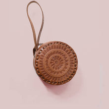 Load image into Gallery viewer, Embossed Leather Circle Wristlet | 2 Colors Available
