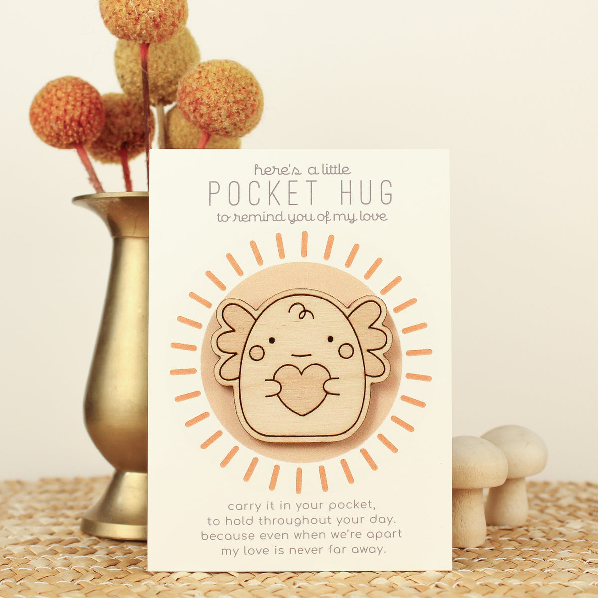 Wooden Pocket Hug | Multiple Animals Available