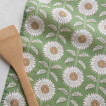 Load image into Gallery viewer, Jess Hobbs Linen Tea Towel | Sunflower Trellis
