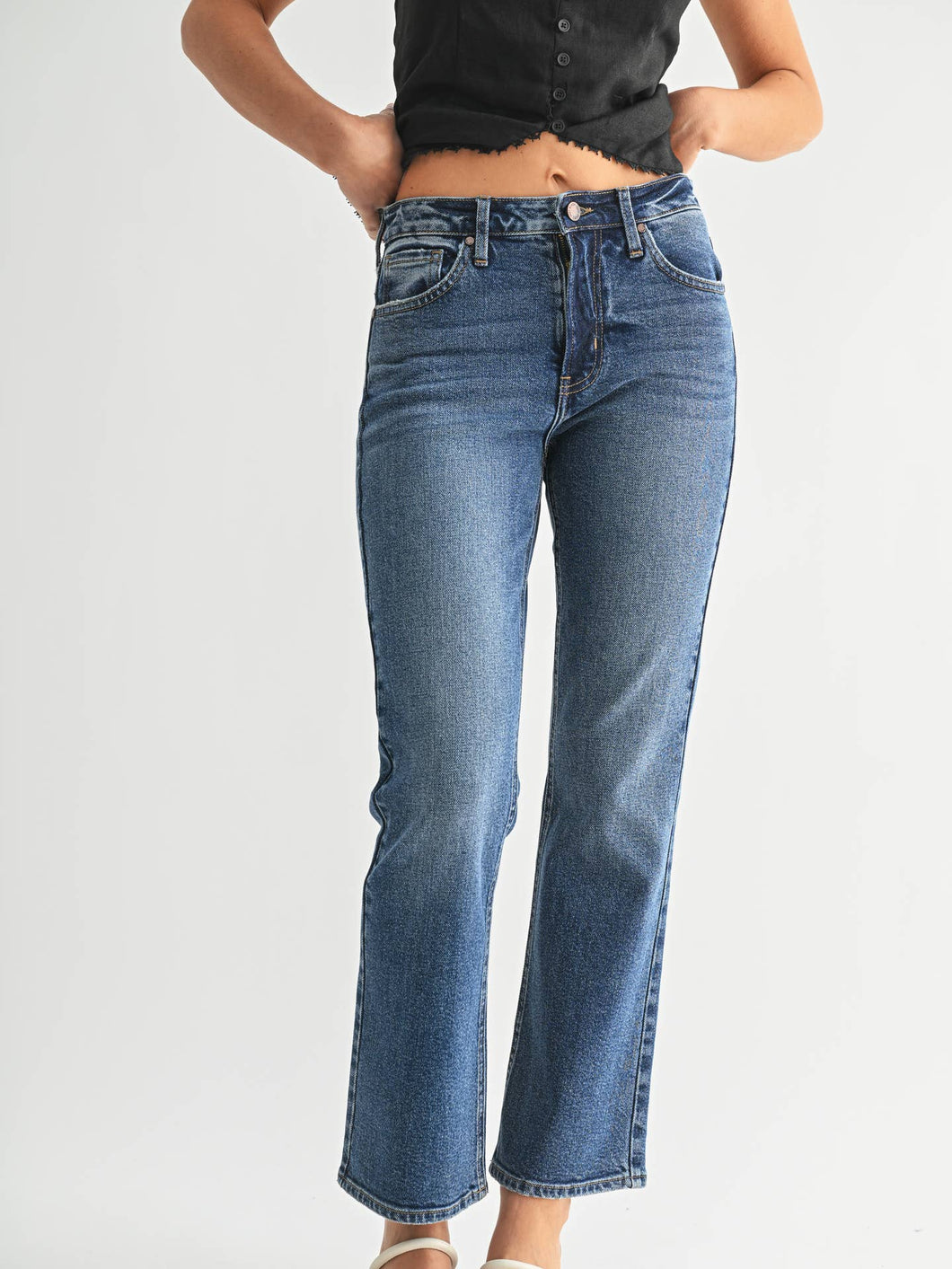 Just Black Denim Slim Cropped Bootcut | Dark Wash