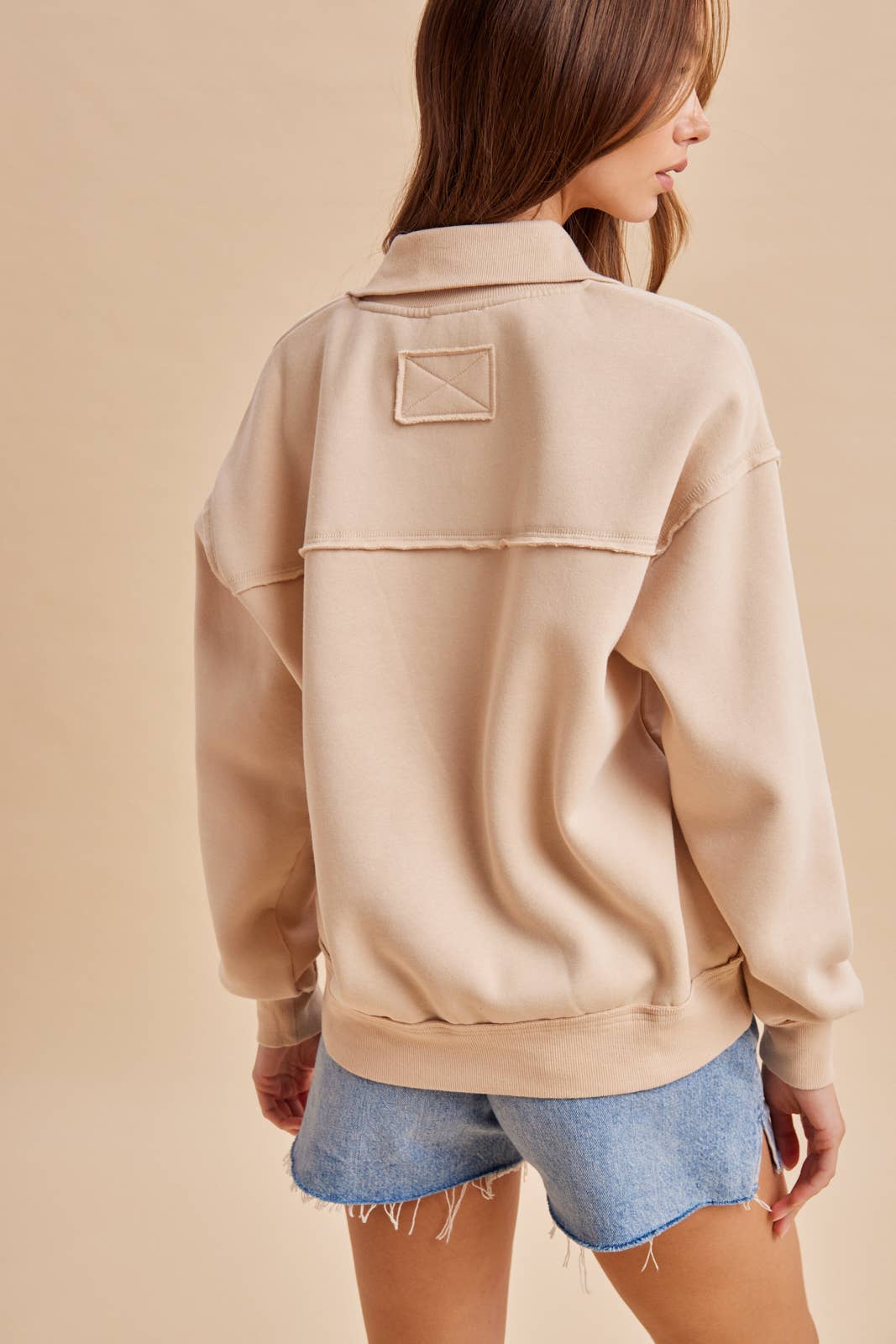 The Seamed Quarter-Zip Pullover