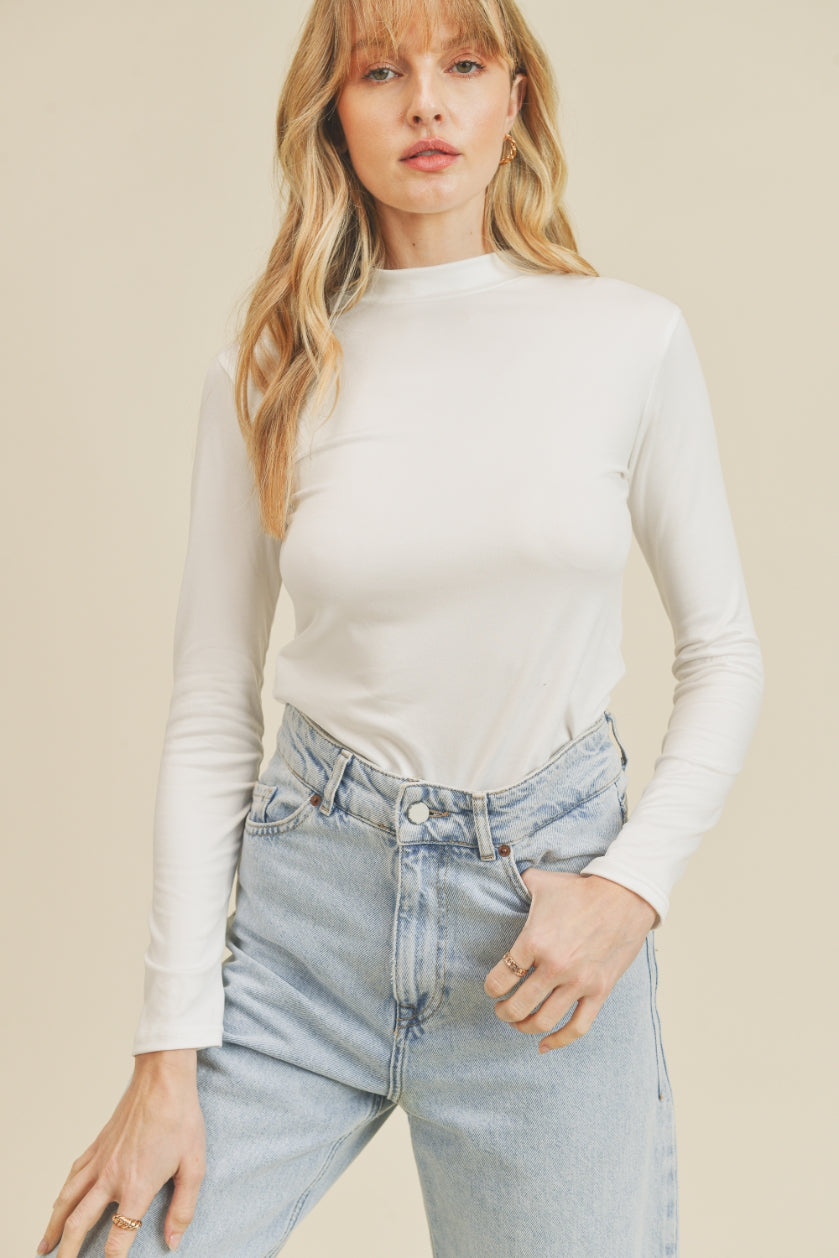 If She Loves Giulia Mockneck Long Sleeves Basic Top *Multiple Colors Available*