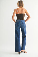 Load image into Gallery viewer, Just Black Denim Slim Palazzo w/ Scissor Cut | Dark Wash
